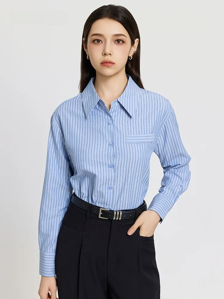 Profional Long Sve Striped Blue irt for Women Manmiss Commute Sle Formal Interview Polyester Cotton Blend irt
Profional Long Sve Striped Blue irt for Women Manmiss Commute Sle Formal Interview Polyester Cotton Blend irt