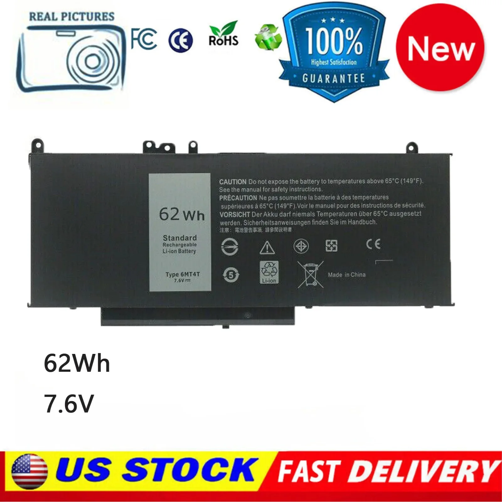 Аккумулятор для ноутбука Dell Latitude E5470 E5570 Precision 3510, тип 6MT4T 79VRK
Аккумулятор для ноутбука Dell Latitude E5470 E5570 Precision 3510, тип 6MT4T 79VRK
