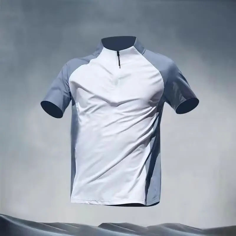 Sports T-shirt Men's Half Zip Stand Up Collar Quick Drying Short Sleeved Running Top Summer Quick Drying Versatile Sports Traini
Sports T-shirt Men's Half Zip Stand Up Collar Quick Drying Short Sleeved Running Top Summer Quick Drying Versatile Sports Traini