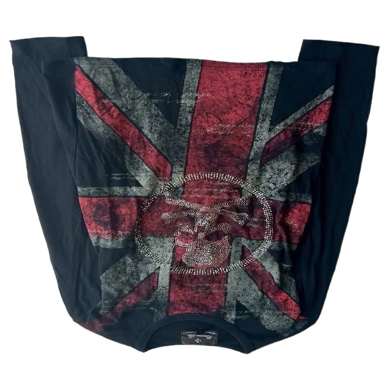 New hip-hop goth flag skull element pattern printed men round neck T-shirt Y2K retro casual street wear for men and women
New hip-hop goth flag skull element pattern printed men round neck T-shirt Y2K retro casual street wear for men and women