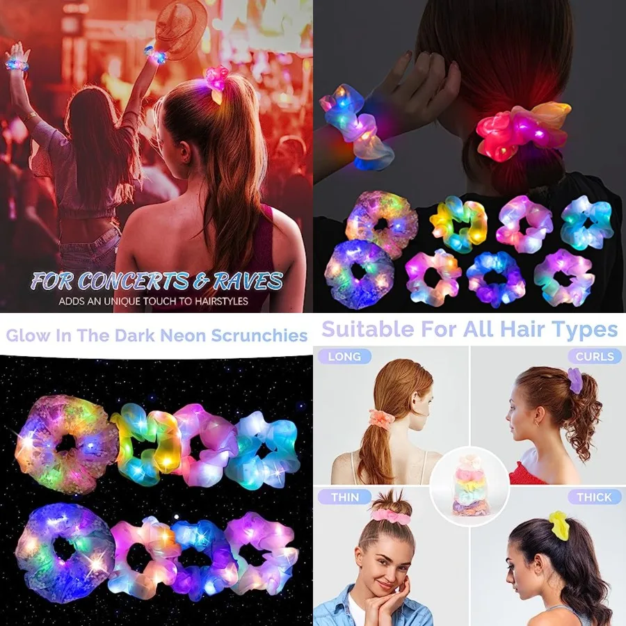 8 Pcs LED Scrunchies for Women - Scrunchy, Light Up Scrunchies for Girls, Colorful Yarn Hair Tie Multi Light Modes, Glow in the
8 Pcs LED Scrunchies for Women - Scrunchy, Light Up Scrunchies for Girls, Colorful Yarn Hair Tie Multi Light Modes, Glow in the