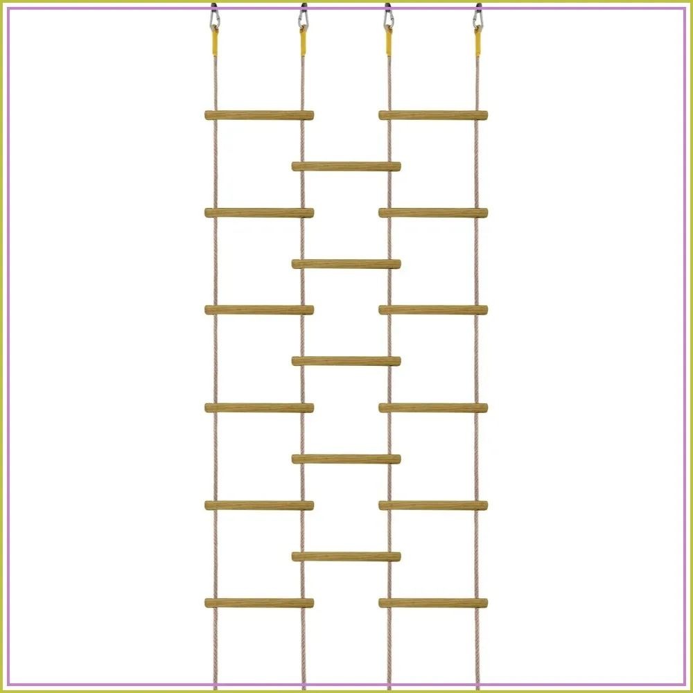 Wooden Rope Ladder - 14" Wide, 3/4/5-Group Connectivity for Ninja Warrior, Tree, Swing & Play
Wooden Rope Ladder - 14" Wide, 3/4/5-Group Connectivity for Ninja Warrior, Tree, Swing & Play