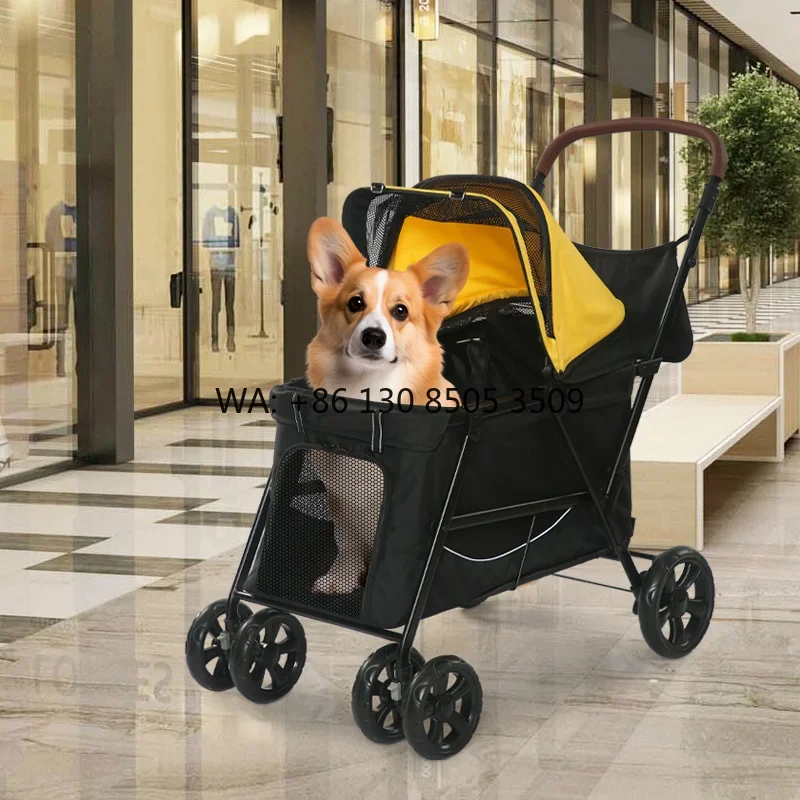 China Supplier One Button Fold Dog Stroller 4 Wheels Pet Stroller for Medium Dogs up to 30kg with Hanging Bag
China Supplier One Button Fold Dog Stroller 4 Wheels Pet Stroller for Medium Dogs up to 30kg with Hanging Bag