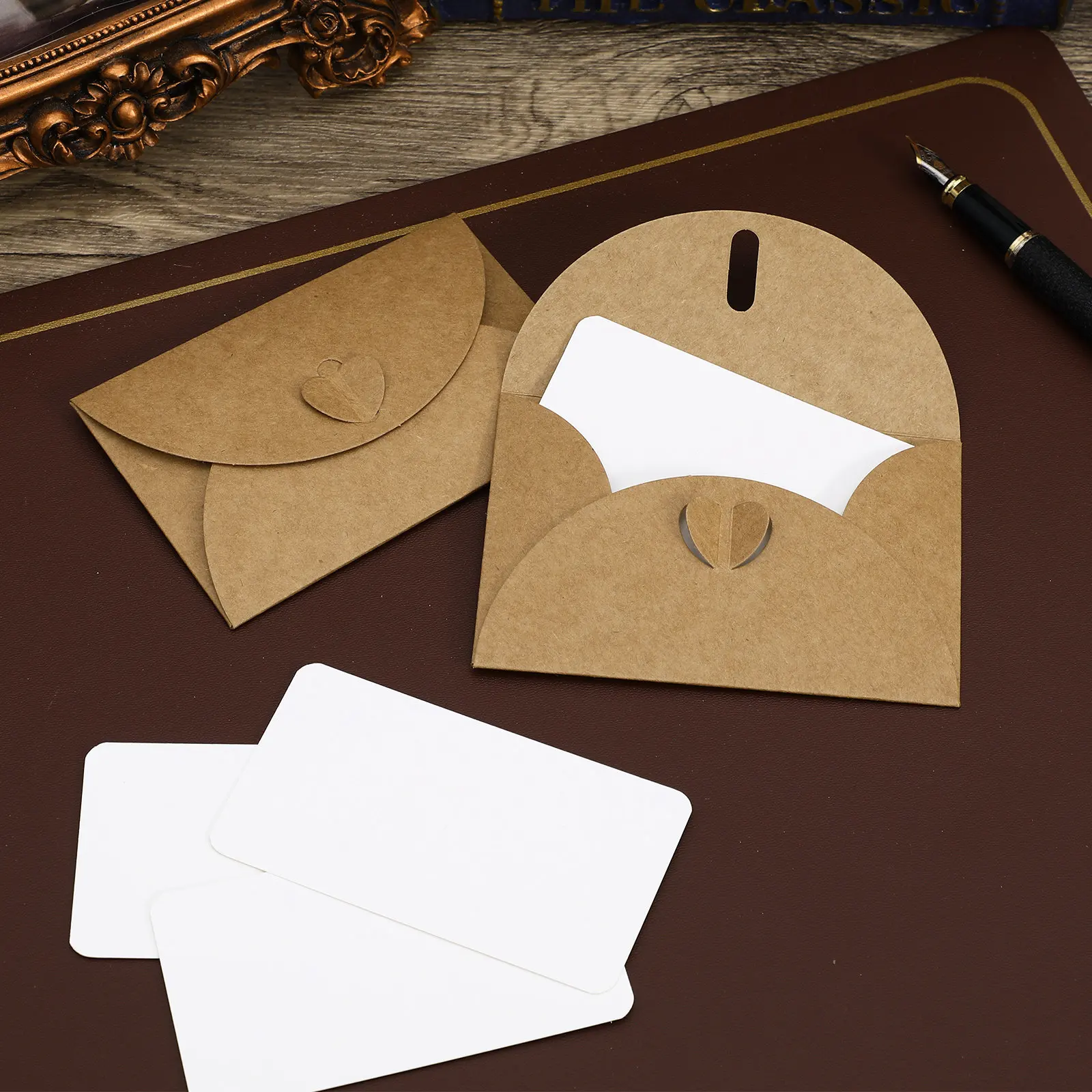 60Sets Kraft Paper Envelopes with Heart Closure Romantic Stationery Set for Invitations Thank You Cards and Special Occasions
60Sets Kraft Paper Envelopes with Heart Closure Romantic Stationery Set for Invitations Thank You Cards and Special Occasions