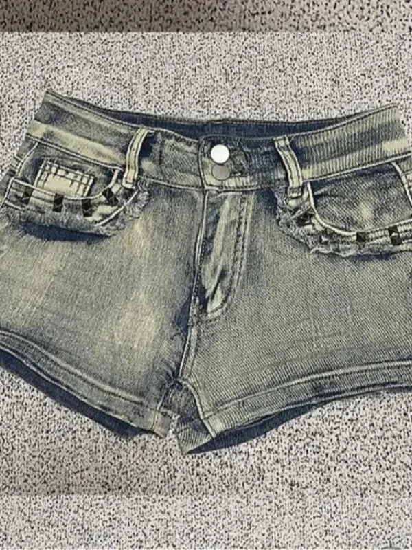 Chic Spicy Girl ort Jeans Women's American Retro Design Casual Pants Slim Fit High Waist Blue Summer High Waist orts
Chic Spicy Girl ort Jeans Women's American Retro Design Casual Pants Slim Fit High Waist Blue Summer High Waist orts