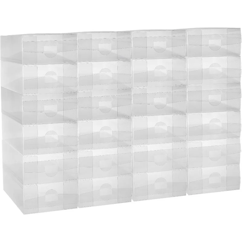 24 Pcs Women's Shoe Box Clear Plastic Stackable Shoe Storage Organizer Foldable Heavy Duty Shoe Containers,12 x 7.5 x 3.7 Inches
24 Pcs Women's Shoe Box Clear Plastic Stackable Shoe Storage Organizer Foldable Heavy Duty Shoe Containers,12 x 7.5 x 3.7 Inches