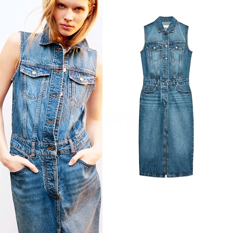 Spring New Retro Cotton Denim Dr Svel Collared Midi Skirt Street Sle Summer Polyester Fiber Printed Casual Dr
Spring New Retro Cotton Denim Dr Svel Collared Midi Skirt Street Sle Summer Polyester Fiber Printed Casual Dr
