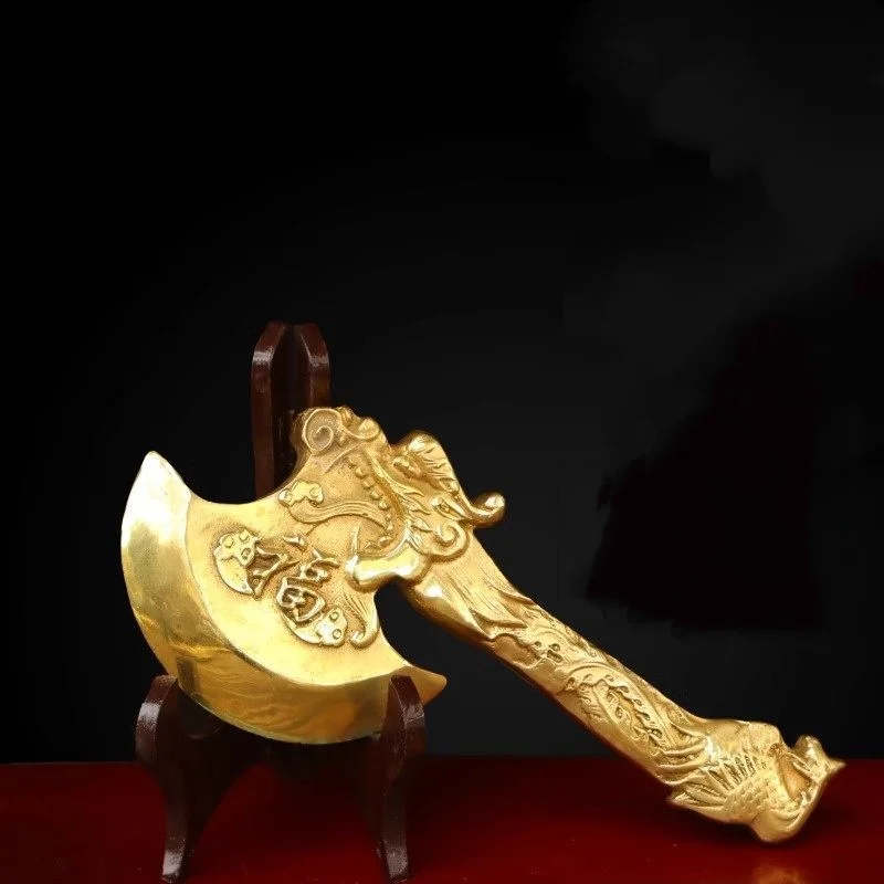 Chinese Collection Feng Shui Bronze Artifacts Dragon Head Axe Brass Home Decorations ward off bad luck Auspicious Ornaments
Chinese Collection Feng Shui Bronze Artifacts Dragon Head Axe Brass Home Decorations ward off bad luck Auspicious Ornaments