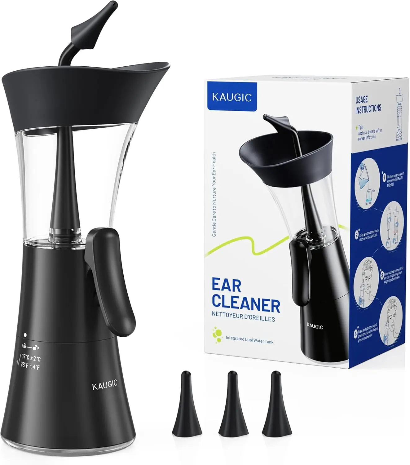 Ear Wax Removal Kit, 2-in-1 Water Tank Ear Irrigation Flushing System - Ergonomic Effort-Saving Button
Ear Wax Removal Kit, 2-in-1 Water Tank Ear Irrigation Flushing System - Ergonomic Effort-Saving Button