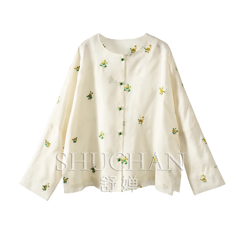 New Chinese Embroidered Silk Eugen Satin Sunshade Long Sleeve Shirt Women 3R96 Thin Blusa Feminina
New Chinese Embroidered Silk Eugen Satin Sunshade Long Sleeve Shirt Women 3R96 Thin Blusa Feminina