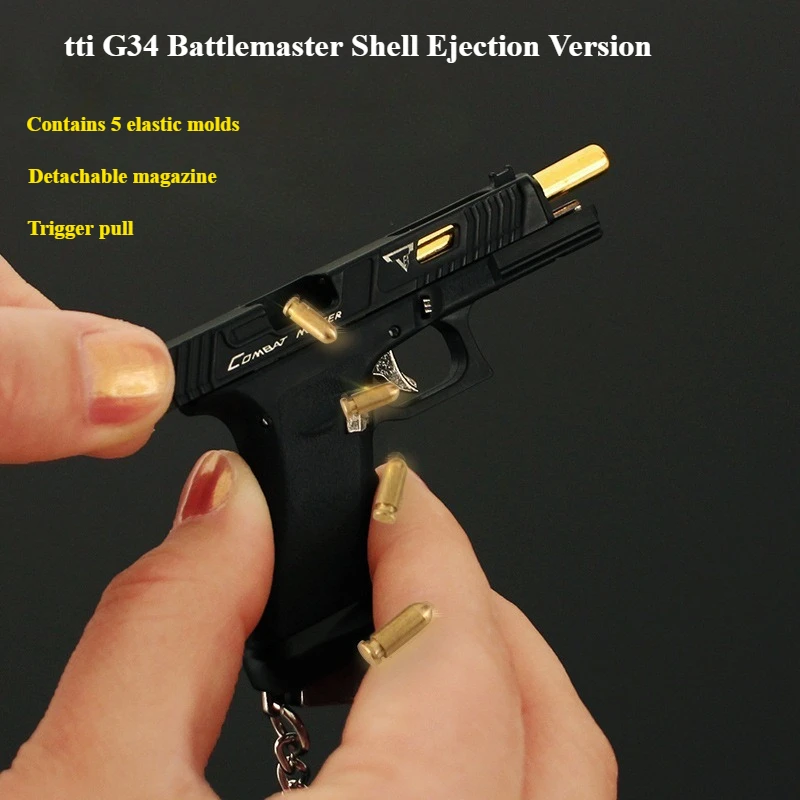 Mini 1:3 Scale G34 Alloy Model Detachable Keychain with 5 Bullets, Ejectable Shells, Decompression Small Toy Men's Gift
Mini 1:3 Scale G34 Alloy Model Detachable Keychain with 5 Bullets, Ejectable Shells, Decompression Small Toy Men's Gift