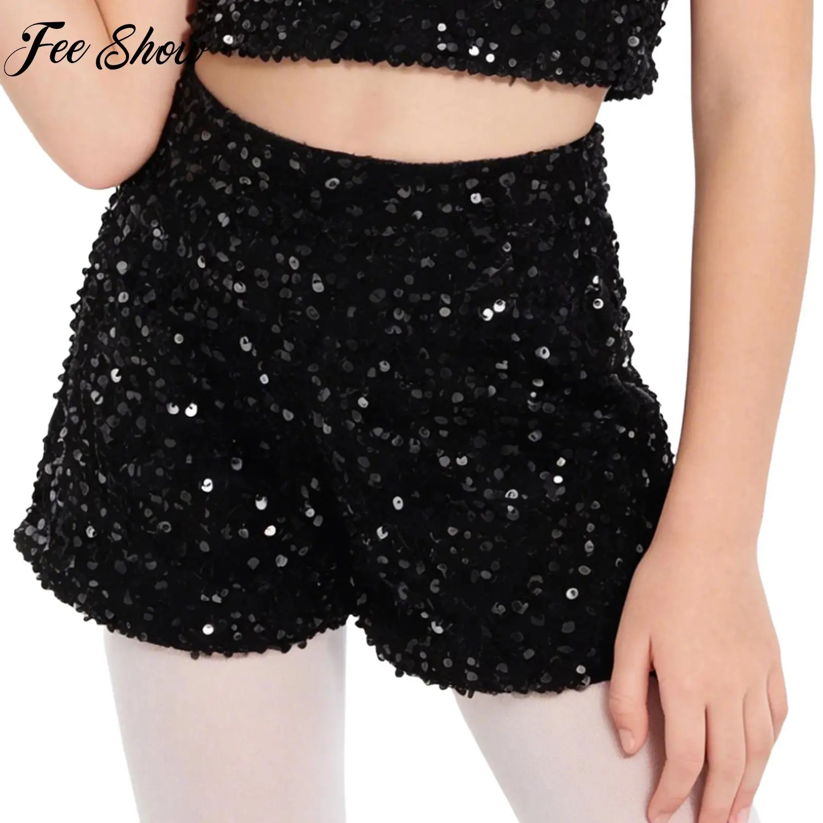 Kids Girls Rhythmic Ballet Jazz Dance Performance Costume Elastic Waistband Sparkling Sequin Velvet Shorts for Stage Competition
Kids Girls Rhythmic Ballet Jazz Dance Performance Costume Elastic Waistband Sparkling Sequin Velvet Shorts for Stage Competition