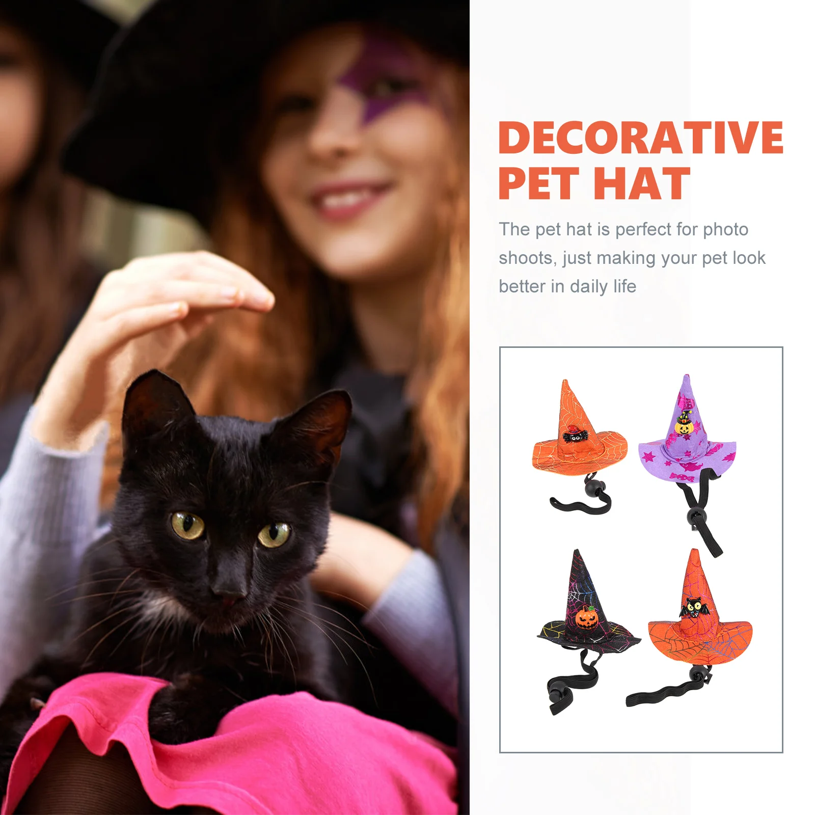 4Pcs Witch Hat Headbands Lightweight Adjustable Strap Pet Hats Halloween Themed Dog Cat Accessory Party Cosplay
4Pcs Witch Hat Headbands Lightweight Adjustable Strap Pet Hats Halloween Themed Dog Cat Accessory Party Cosplay