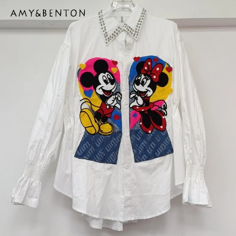 Multi-color Cartoon Rhinestone Cartoon Loose Fashion Personalized Versatile Shirt Summer New Single-breasted Aesthetic Blouse
Multi-color Cartoon Rhinestone Cartoon Loose Fashion Personalized Versatile Shirt Summer New Single-breasted Aesthetic Blouse
