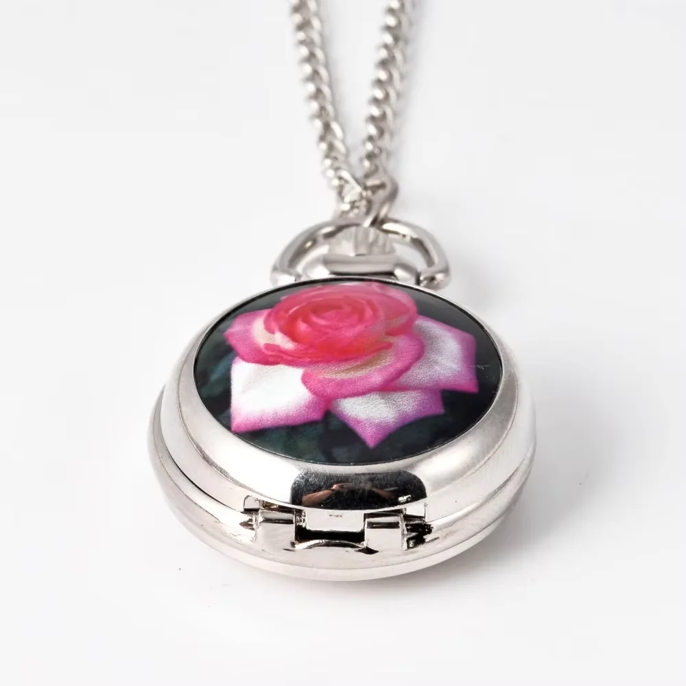 8896 Quartz Watch Fashion Cute Silver Pocket Watch Peony Flower Watch Clock
8896 Quartz Watch Fashion Cute Silver Pocket Watch Peony Flower Watch Clock