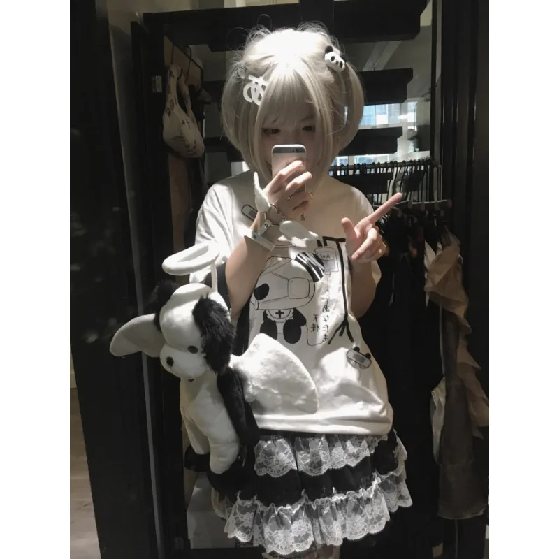 Panda Cute Short Sleeve White T-shirt Y2k Harajuku Sweet Cartoon Print Tees Summer 2024 Subculture Women Casual New Simple Tops
Panda Cute Short Sleeve White T-shirt Y2k Harajuku Sweet Cartoon Print Tees Summer 2024 Subculture Women Casual New Simple Tops