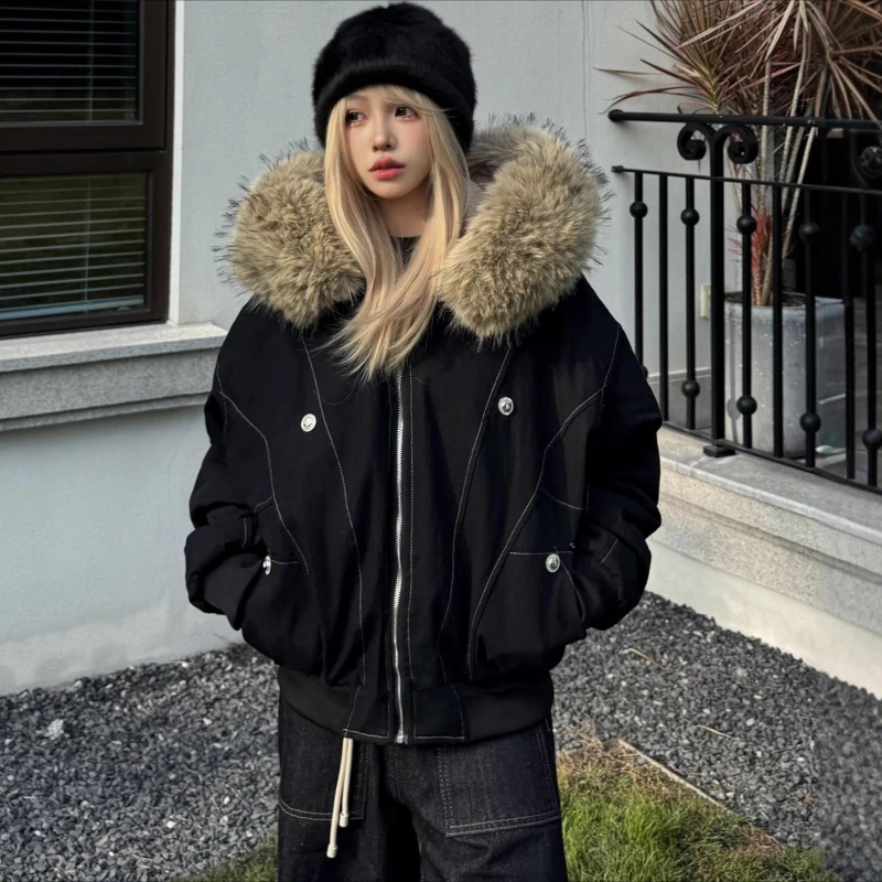2025 American Winter Thicken Warm Parkas Women Retro Plush Jacket New Loose Long Sleeve Zip Up Jackets Ladies Hooded Fleece Coat
2025 American Winter Thicken Warm Parkas Women Retro Plush Jacket New Loose Long Sleeve Zip Up Jackets Ladies Hooded Fleece Coat