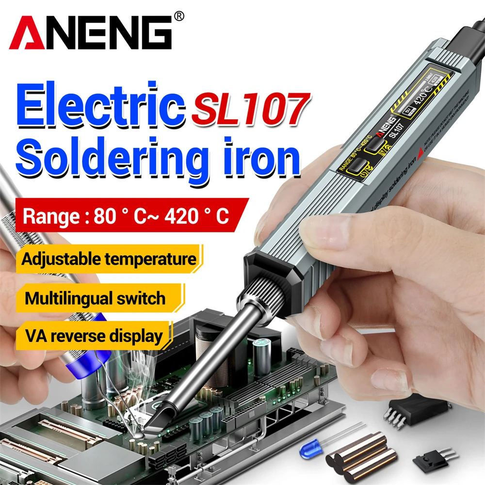 ANENG SL107 умный электрический паяльник 65 Вт быстрый нагрев портативный инструмент для ремонта электрический цифровой сварочный умный паяльник комплект инструментов
ANENG SL107 умный электрический паяльник 65 Вт быстрый нагрев портативный инструмент для ремонта электрический цифровой сварочный умный паяльник комплект инструментов
