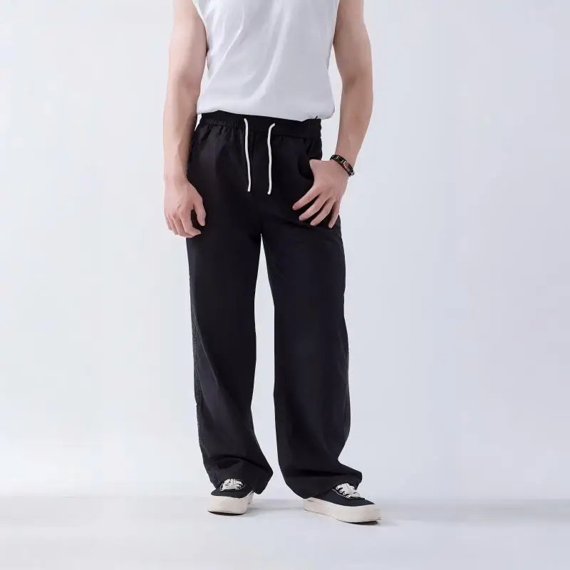 Cotton Vintage Elastic Waist Drawstring Long Pants Casual Wide Leg Pants Distressed Washed Trouser for Men
Cotton Vintage Elastic Waist Drawstring Long Pants Casual Wide Leg Pants Distressed Washed Trouser for Men