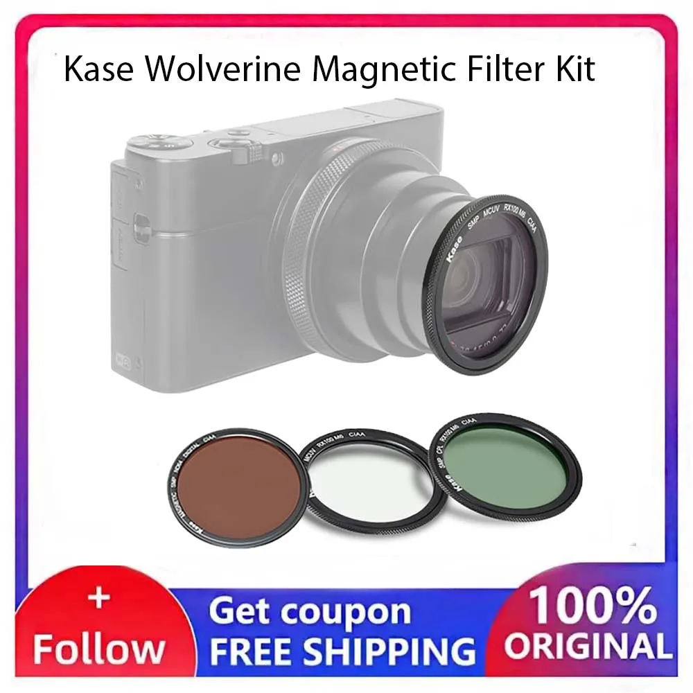 Kase Wolverine Magnetic Filter Kit UV/CPL/ND64 for Sony ZV-1, RX100 Series/for Ricoh GR II III
Kase Wolverine Magnetic Filter Kit UV/CPL/ND64 for Sony ZV-1, RX100 Series/for Ricoh GR II III