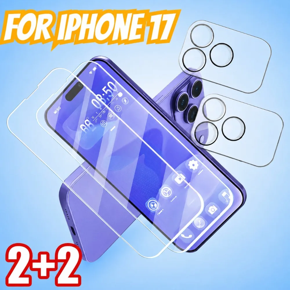4-in-1 Ultra Clear Tempered Glass for iPhone 17 16 15 14 Pro Max Air 17e 16e Camera Lens Film for iPhone 13 12 11 Pro 15 16 Plus
4-in-1 Ultra Clear Tempered Glass for iPhone 17 16 15 14 Pro Max Air 17e 16e Camera Lens Film for iPhone 13 12 11 Pro 15 16 Plus