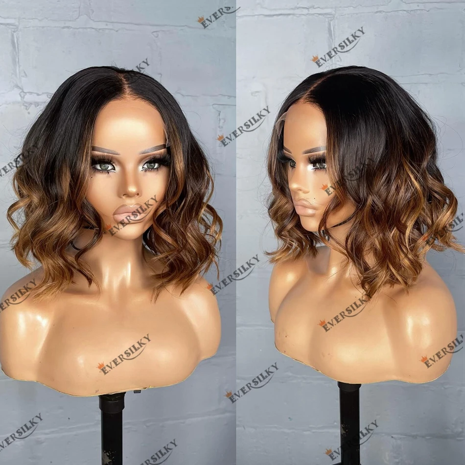 Natural Body Wave Ombre Brown Short Bob 100% Human Hair 360 Lace Frontal Wig for Women Middle Part 5X5 Lace Closure Wig
Natural Body Wave Ombre Brown Short Bob 100% Human Hair 360 Lace Frontal Wig for Women Middle Part 5X5 Lace Closure Wig