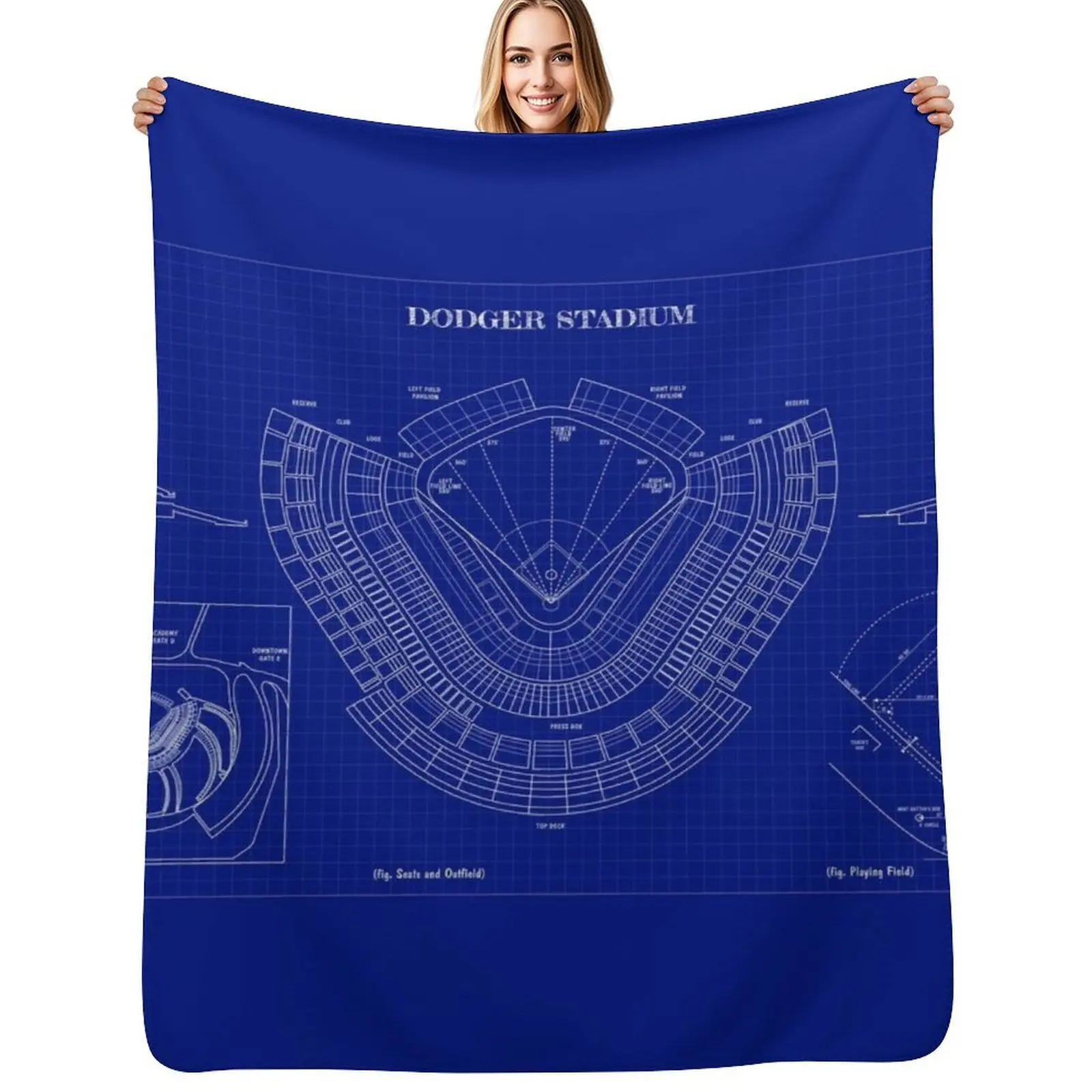 Dodger Stadium (Blueprint-Dark Blue) Throw Blanket Multi Purpose Soft Warm Blanket for Home Travel
Dodger Stadium (Blueprint-Dark Blue) Throw Blanket Multi Purpose Soft Warm Blanket for Home Travel