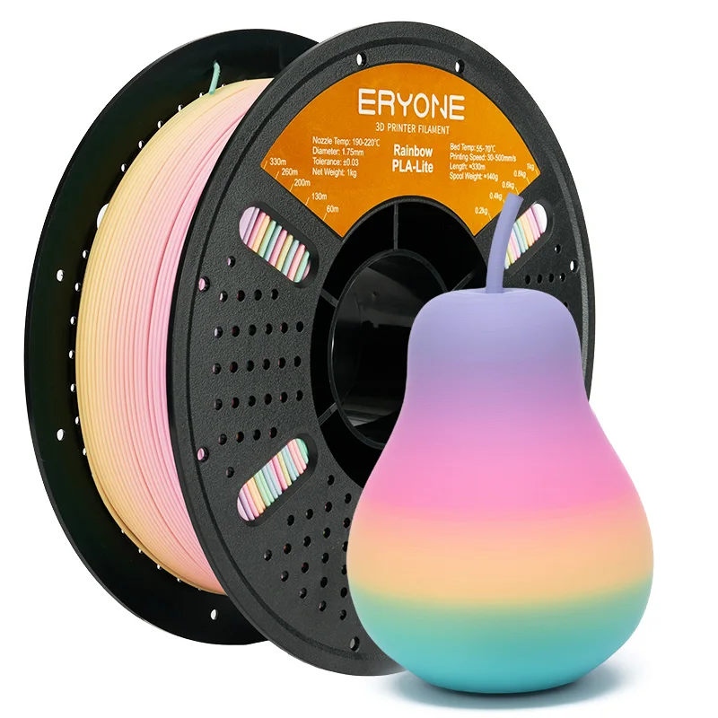 ERYONE 1KG PLA Lite Rainbow 3D Printer Filament, Changing Filament 1.75mm, Multicolor Gradient 1KG Spool Fit Most FDM Printers
ERYONE 1KG PLA Lite Rainbow 3D Printer Filament, Changing Filament 1.75mm, Multicolor Gradient 1KG Spool Fit Most FDM Printers