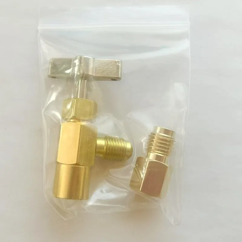 R-134A Автомобильный кондиционер, дозатор хладагента, клапан открывания бутылок, 1/2ACME, внешний переходник с резьбой 1/4
R-134A Автомобильный кондиционер, дозатор хладагента, клапан открывания бутылок, 1/2ACME, внешний переходник с резьбой 1/4