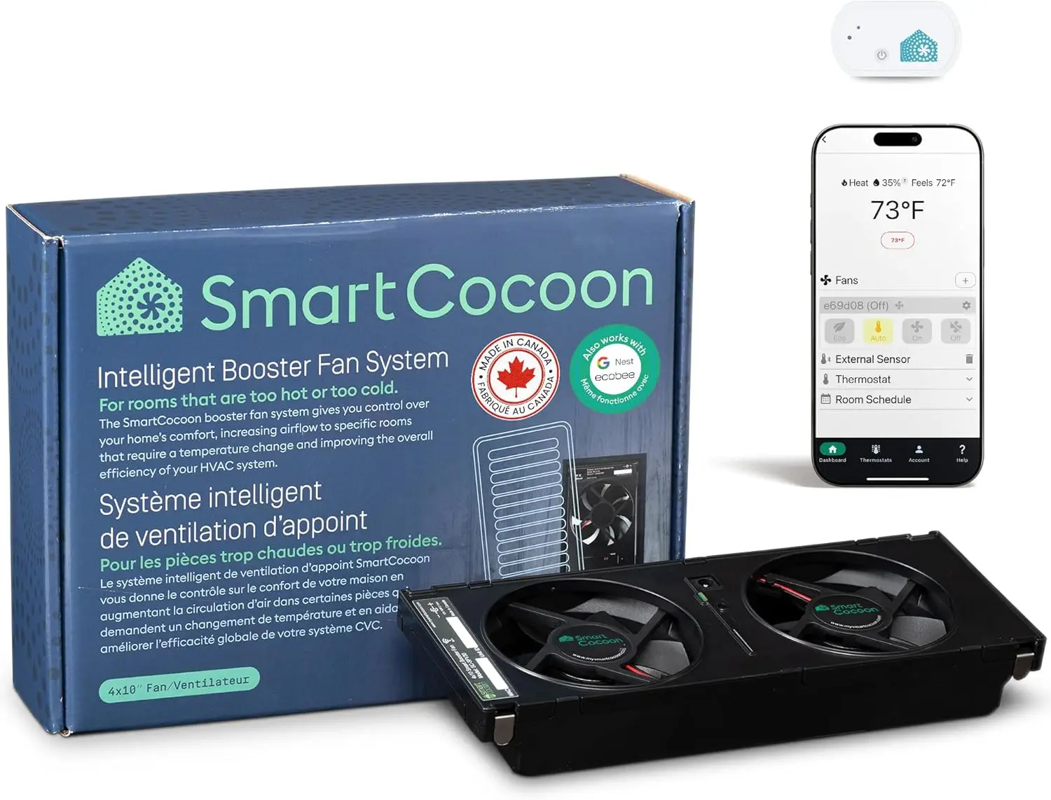 4X10 Register Booster Fan with Temperature & Humidity Sensor - Smart Dual Air Conditioner & Heater Floor Fan for Smart Home
4X10 Register Booster Fan with Temperature & Humidity Sensor - Smart Dual Air Conditioner & Heater Floor Fan for Smart Home