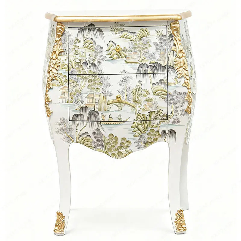painted landscape bedside table classical engraved gold foil decorative solid wood locker
painted landscape bedside table classical engraved gold foil decorative solid wood locker