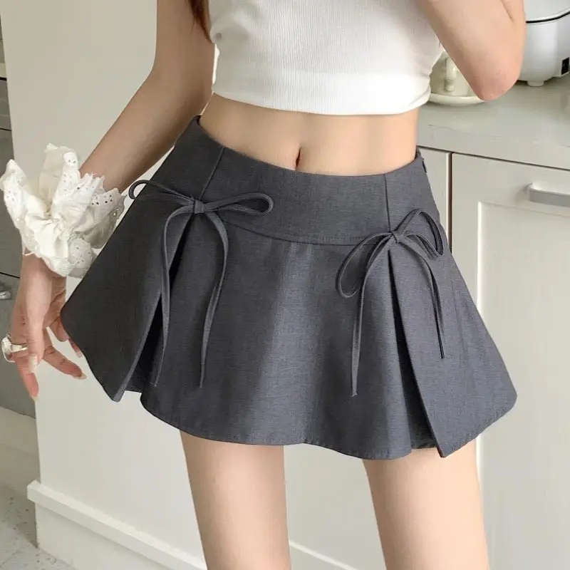 Grey Pleated Skirt for Women Spring Summer Cute Bow A-line Shorts Skirt Y2K Vintage Style Korean Fashion Female Clothing
Grey Pleated Skirt for Women Spring Summer Cute Bow A-line Shorts Skirt Y2K Vintage Style Korean Fashion Female Clothing