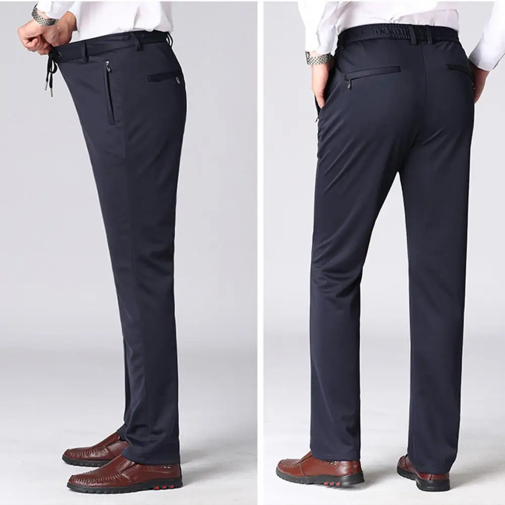 Versatile Fleece Trousers Cozy Mid-aged Men's Winter Pants Elastic Waist Straight Fit Plush Lining Convenient Pockets for Warmth
Versatile Fleece Trousers Cozy Mid-aged Men's Winter Pants Elastic Waist Straight Fit Plush Lining Convenient Pockets for Warmth