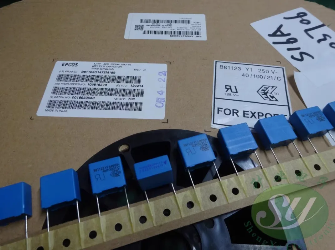 5PCS EPCOS 0.0047uf/250vAC 4700pf 4n7 472 Y1 New 15MM film capacitor B81123C1472M
5PCS EPCOS 0.0047uf/250vAC 4700pf 4n7 472 Y1 New 15MM film capacitor B81123C1472M