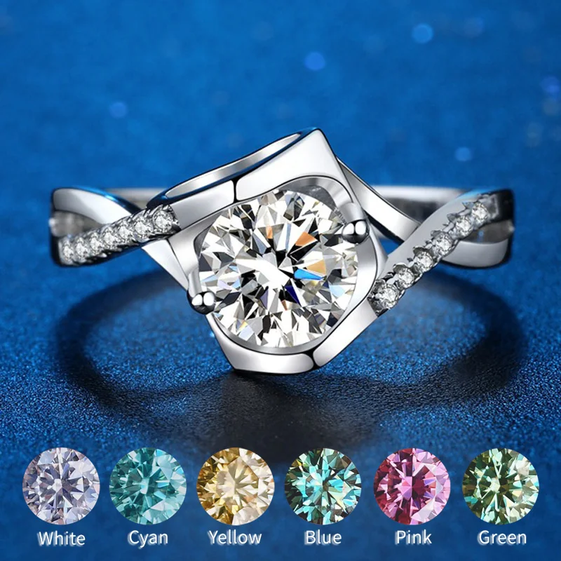 Wholesale Real Moissanite Ring For Women Angel Kiss 0.5-1 Carat 100% S925 Sterling Silver Lab Grown Diamond With Bridal Wedding
Wholesale Real Moissanite Ring For Women Angel Kiss 0.5-1 Carat 100% S925 Sterling Silver Lab Grown Diamond With Bridal Wedding