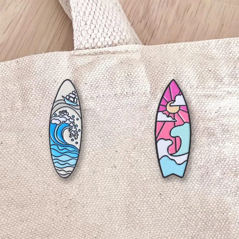 Surfboard Enamel Pins Vintage Ocean Wave Sunset Sea Brooches Summer Beach Vacation Accessories for Clothing Decoration
Surfboard Enamel Pins Vintage Ocean Wave Sunset Sea Brooches Summer Beach Vacation Accessories for Clothing Decoration