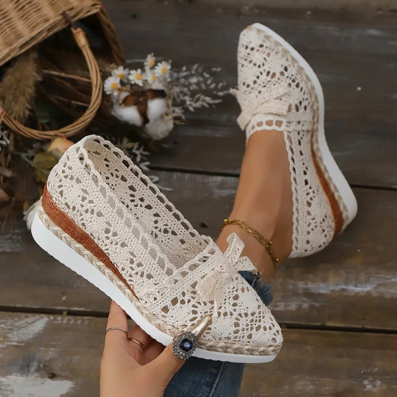 Woven Mesh Cutout Breathable Bow Single Shoes Autumn New Pointed Toe Mid-Mouth Platform Slip-Proof Heels
Woven Mesh Cutout Breathable Bow Single Shoes Autumn New Pointed Toe Mid-Mouth Platform Slip-Proof Heels