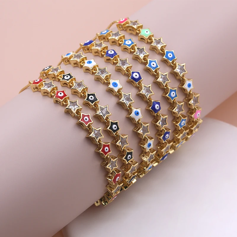 Men and Women Fashion Personality New Dropping Oil Star Devil's Eye Adjustable Push-pull Bracelet Charm Versatile Jewelry
Men and Women Fashion Personality New Dropping Oil Star Devil's Eye Adjustable Push-pull Bracelet Charm Versatile Jewelry