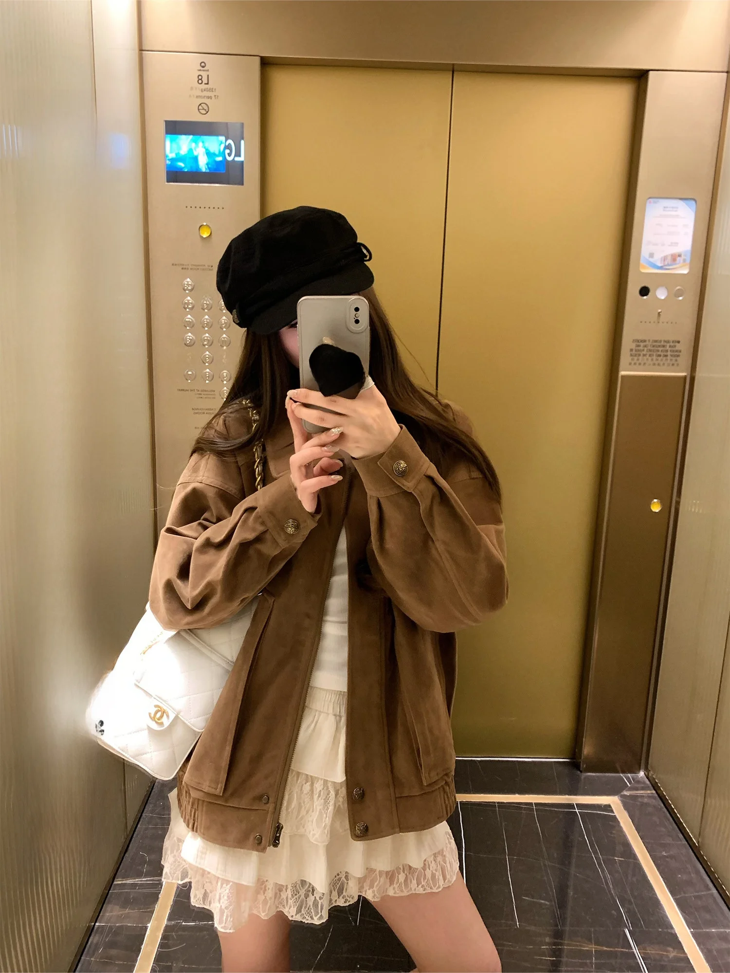 Hhyii Mondrian Brown Suede Jacket Women's Early Spring New Style Casual Feel Top Zipper Closure Long Sleeve Loose Fit Coat
Hhyii Mondrian Brown Suede Jacket Women's Early Spring New Style Casual Feel Top Zipper Closure Long Sleeve Loose Fit Coat