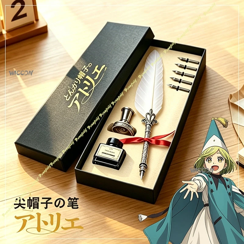 Witch Hat Atelier Coco Retro Feather Pen Set Anime Cosplay Dip Pen with Ink, Vintage Magic Quill Gift for Fans
Witch Hat Atelier Coco Retro Feather Pen Set Anime Cosplay Dip Pen with Ink, Vintage Magic Quill Gift for Fans