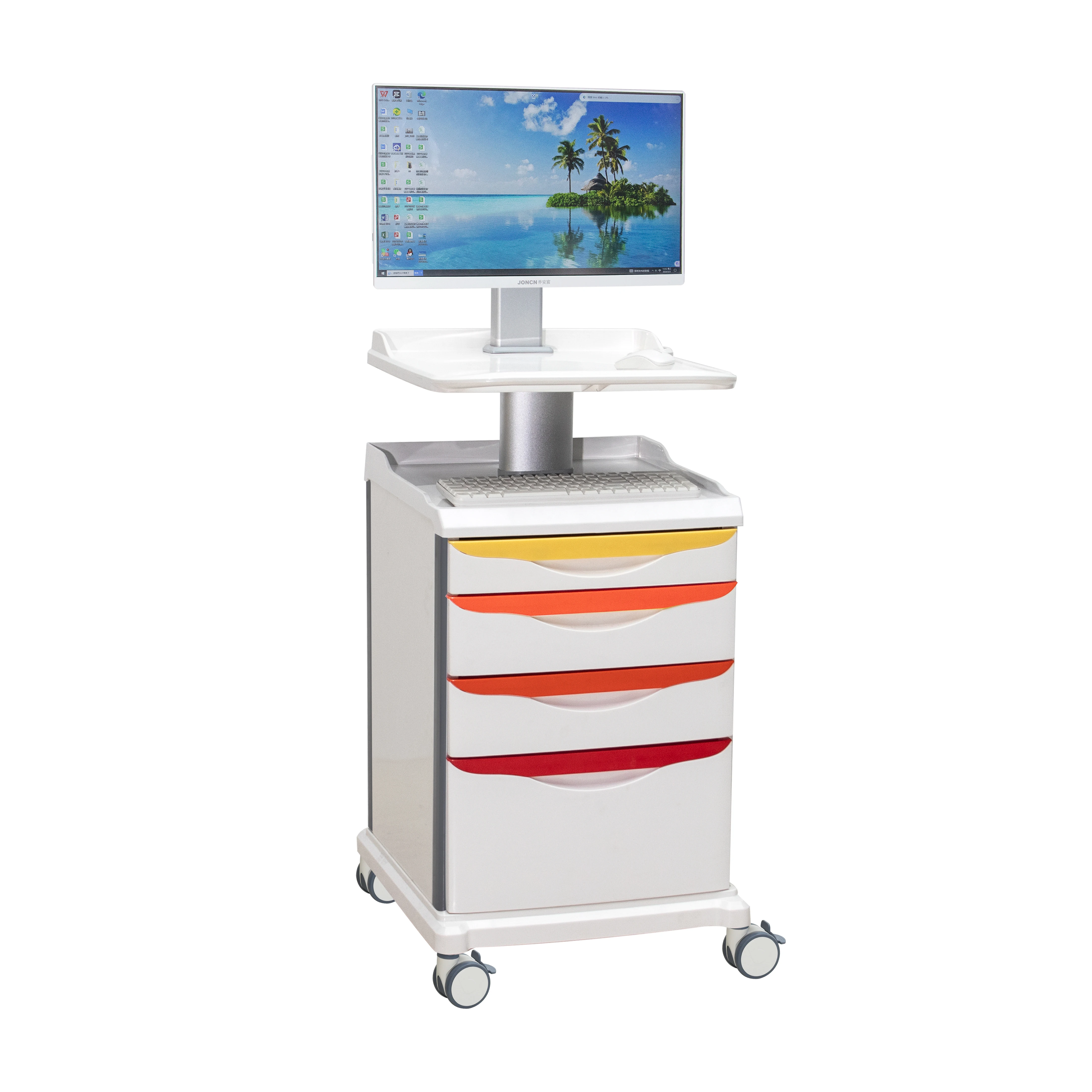 Hospital Trolley Medical Nurse Trolley With PC Mount MT-C01 Model ABS Material Four Drawers Static Silent Mobile Castors
Hospital Trolley Medical Nurse Trolley With PC Mount MT-C01 Model ABS Material Four Drawers Static Silent Mobile Castors