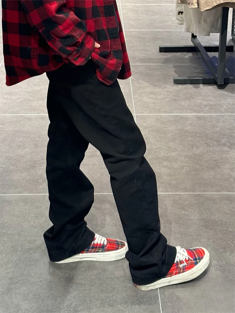 Black Slim Fit Flare Jeans Men's Spring Autumn American High Street Vibe Straight Casual Pants mid High Waist Water Wash
Black Slim Fit Flare Jeans Men's Spring Autumn American High Street Vibe Straight Casual Pants mid High Waist Water Wash