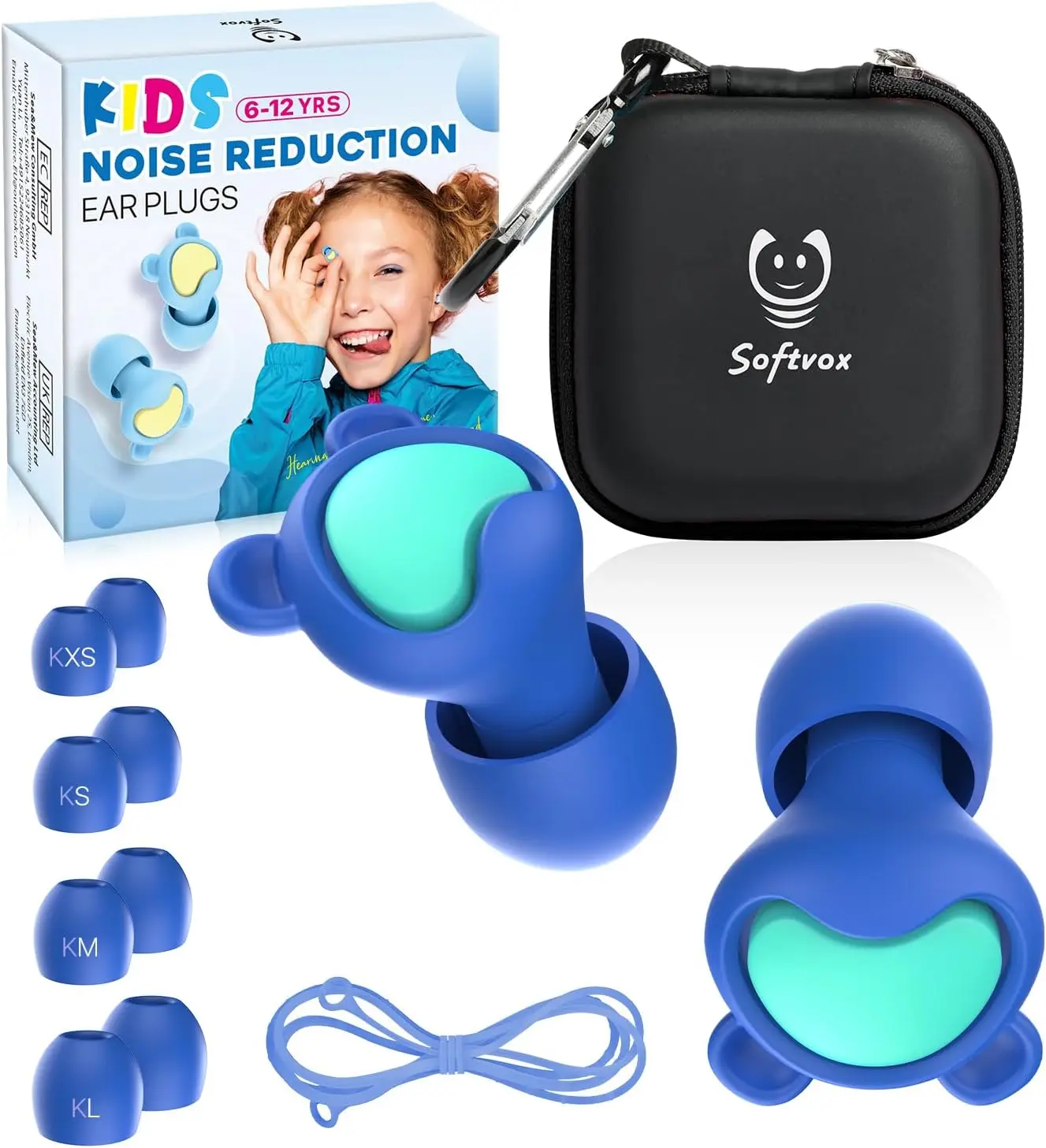Kids Ear Plugs (6-12) with Cord, Reusable Noise Reduction for Focus, Travel, Concert, Sleep, School -26dB
Kids Ear Plugs (6-12) with Cord, Reusable Noise Reduction for Focus, Travel, Concert, Sleep, School -26dB