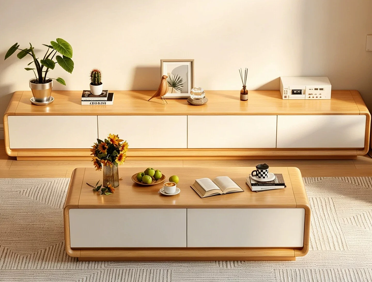 PYJ living room household small apartment light luxury high-end solid wood coffee table TV cabinet combination
PYJ living room household small apartment light luxury high-end solid wood coffee table TV cabinet combination