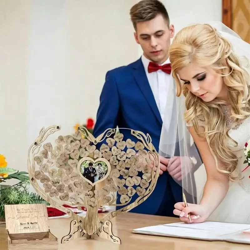 G6KF Lovely Wooden Anniversary Guest Sign with Heart Picture Frame Wedding Souvenir
G6KF Lovely Wooden Anniversary Guest Sign with Heart Picture Frame Wedding Souvenir
