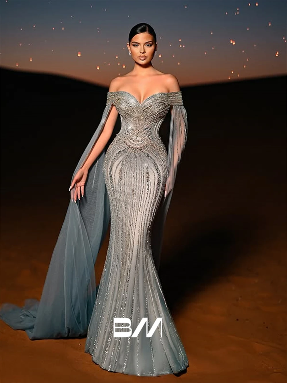 High End Beading Prom Dress for Women, Mermaid Long Evening Dresses with Off the Shoulder Sleeves, Customized Women's Party Gown
High End Beading Prom Dress for Women, Mermaid Long Evening Dresses with Off the Shoulder Sleeves, Customized Women's Party Gown