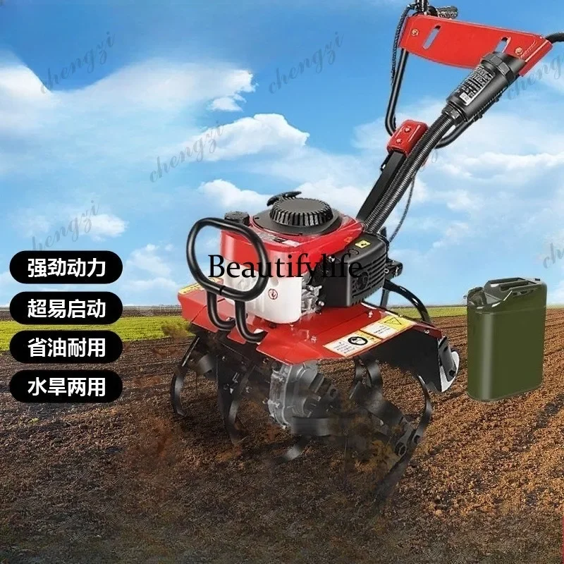 f182 Small agricultural rotary tiller field tiller plowing loosening soil trenching weeding
f182 Small agricultural rotary tiller field tiller plowing loosening soil trenching weeding