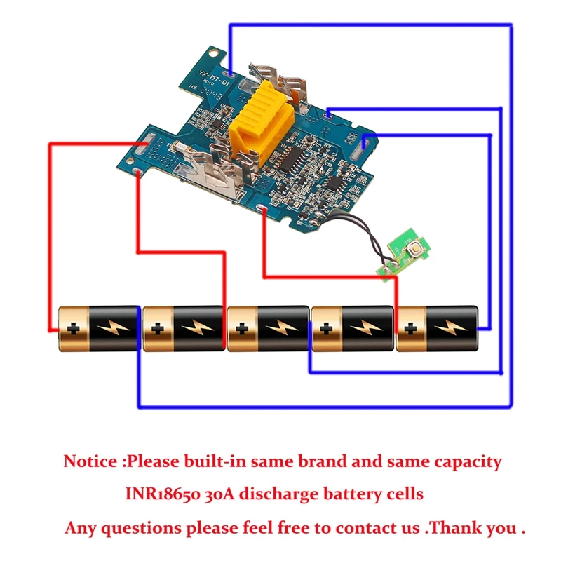DIY Battery Case Single Cell Protection Detection for 18V Battery BL1830 BL1820 BL1815 BL1860B 400
DIY Battery Case Single Cell Protection Detection for 18V Battery BL1830 BL1820 BL1815 BL1860B 400