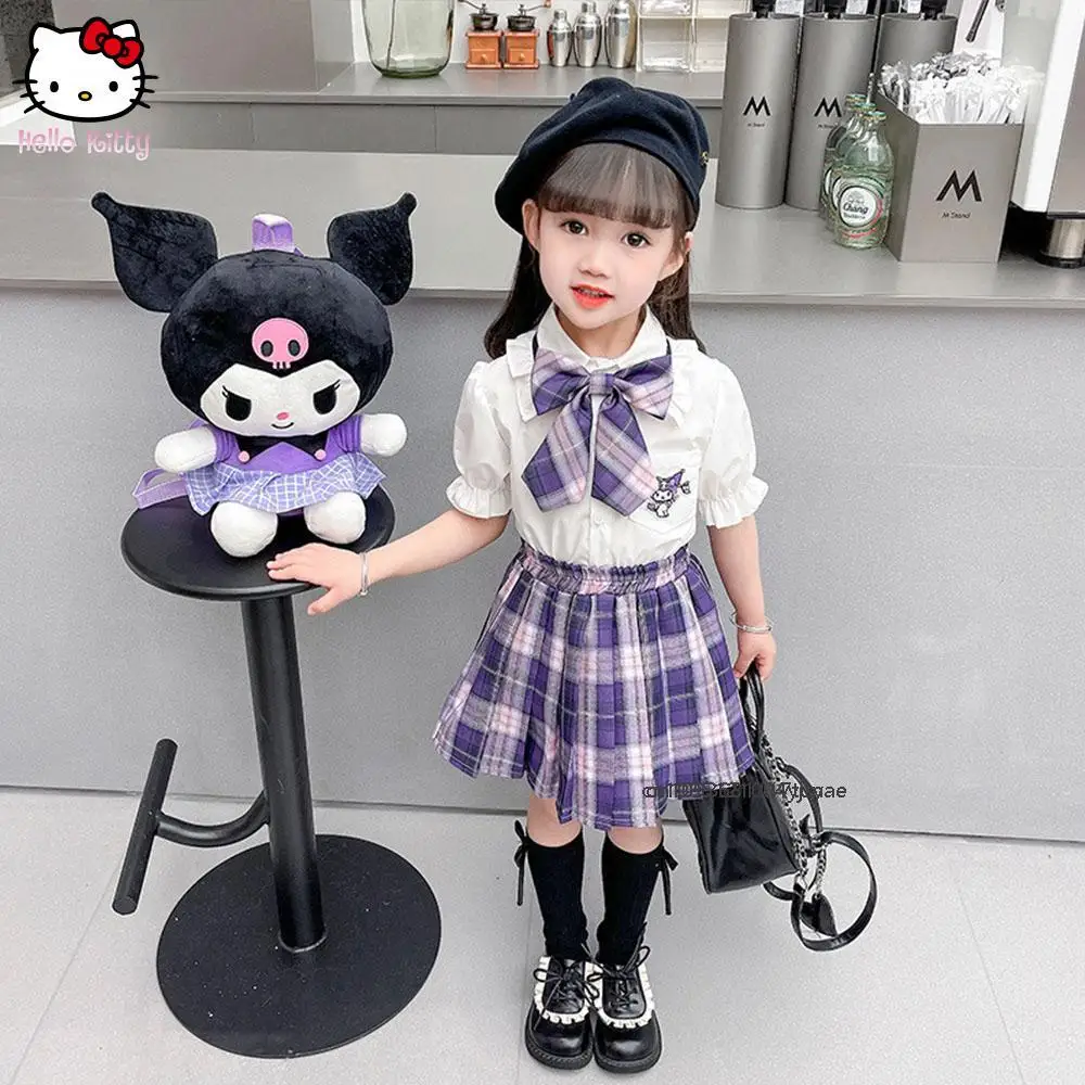 Детская рубашка Kuromi, 2 шт., плиссированная юбка, летнее милое платье принцессы в стиле аниме Melody для девочек, модный комплект в студенческом стиле Kawaii для подростков
Детская рубашка Kuromi, 2 шт., плиссированная юбка, летнее милое платье принцессы в стиле аниме Melody для девочек, модный комплект в студенческом стиле Kawaii для подростков