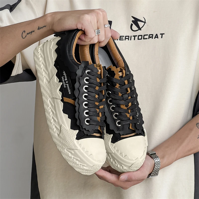 Fashion Height Increasing Comfortable Non Slip Lace-up Chunky Sneakers Men Thick Soled Shoes 2026 New Niche Canvas Casual Shoes
Fashion Height Increasing Comfortable Non Slip Lace-up Chunky Sneakers Men Thick Soled Shoes 2026 New Niche Canvas Casual Shoes